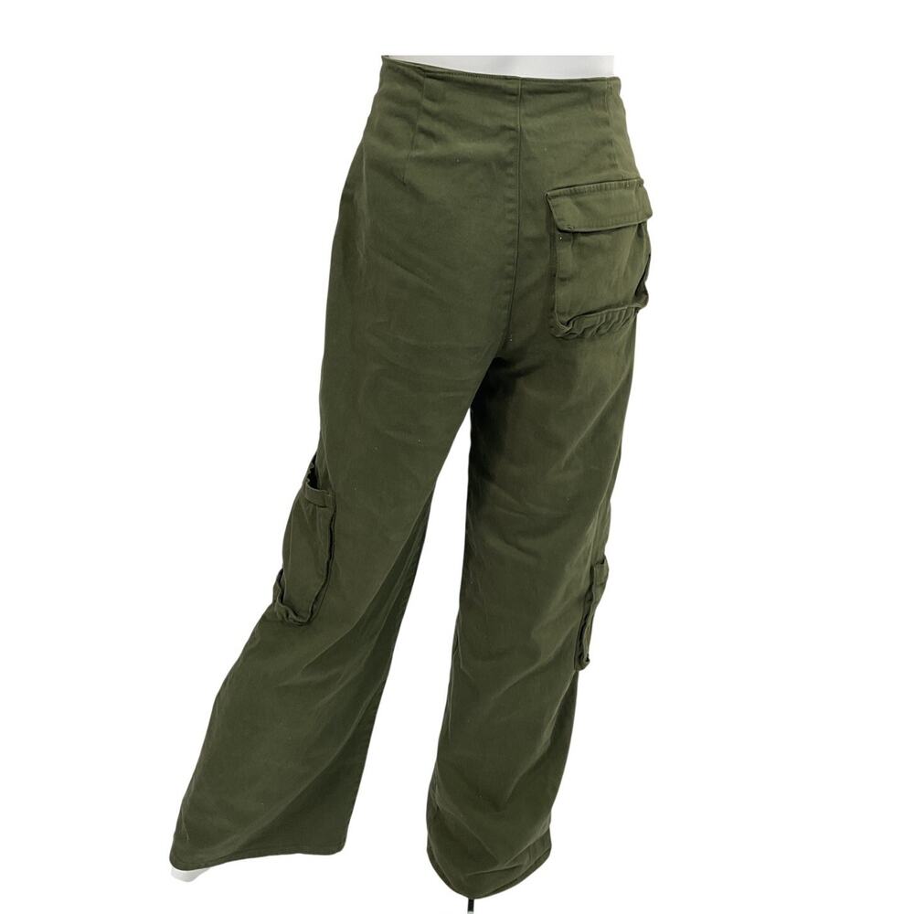 Afrm Wide-Leg Olive Maxwell Pants Size 25 - Picture 3 of 5